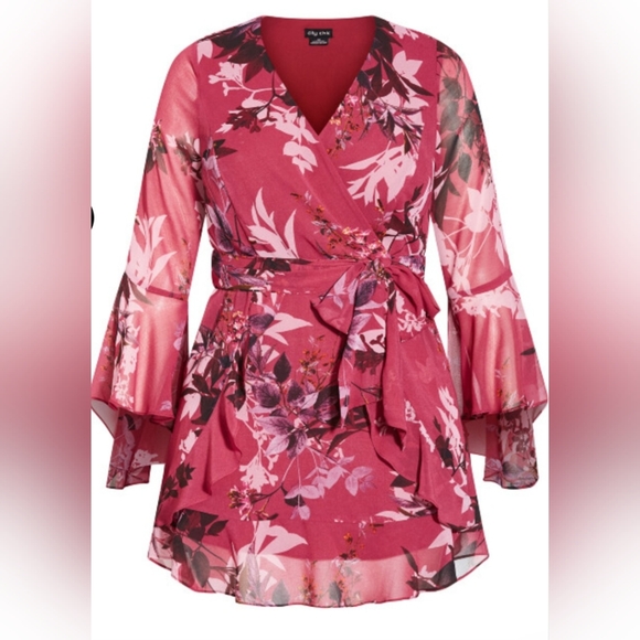 🌷 City Chic Pink Floral Mini Dress - Picture 4 of 16